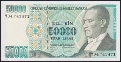 7.Emisyon 2.Tertip 50000 Lira M04 743471 Çil