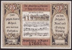 Almanya 75 Pfennig Notgeld 1920 Çil Filigranlı