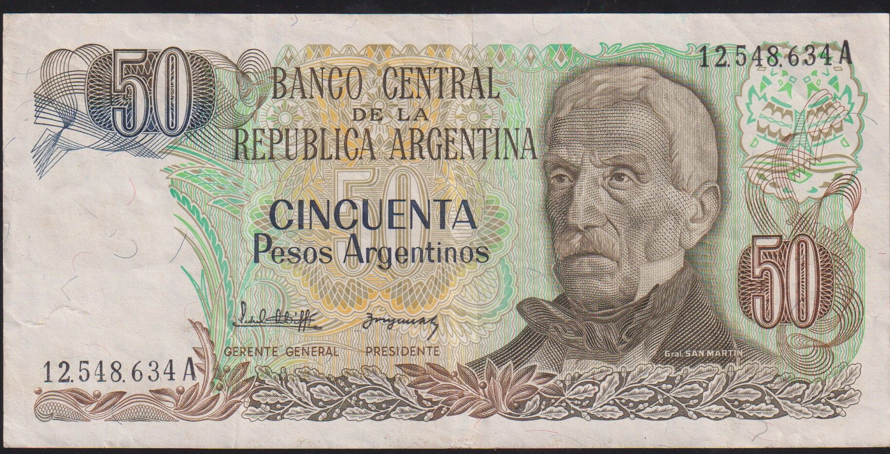 Arjantin 50 Pesos 1983 - 1985 Çok Temiz+ Pick 314