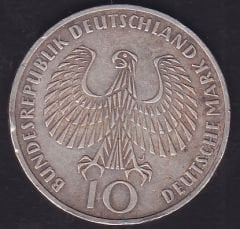 Almanya 10 Mark 1972 Gümüş Yaz Olimpiyatları Münih Alev