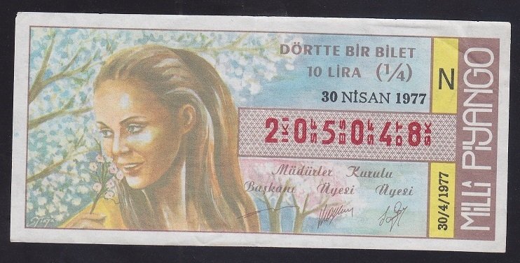 1977 30 NİSAN ÇEYREK BİLET