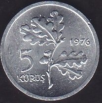1976 YILI 5 KURUŞ ÇİLALTI ÇİL