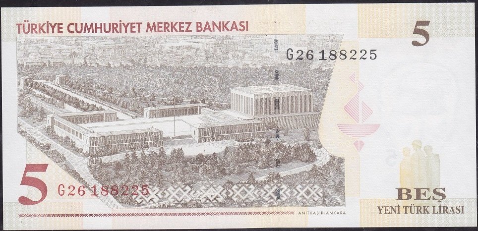 8.Emisyon 5 YTL G26 188225 Çil