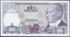 7.Emisyon 2.Tertip 1000 Lira J66 403190 Çilaltı Çil