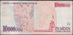 7.Emisyon 10 000 000 Lira A42 551945 Çok Temiz