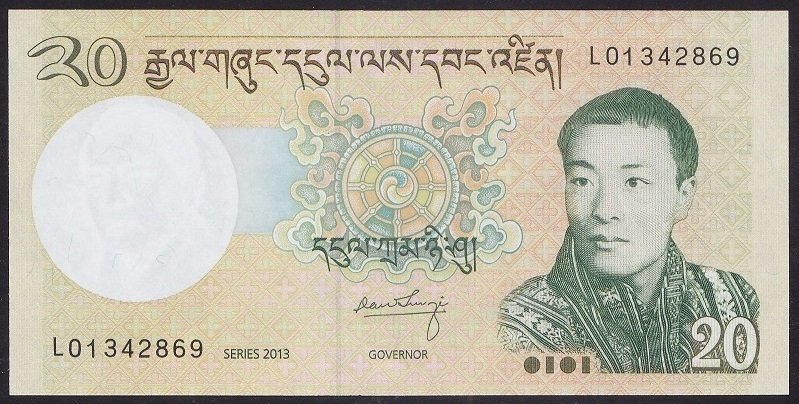 Bhutan 20 Ngulturum 2013 ÇİL L01 Pick 30b