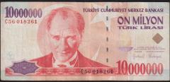 7.Emisyon 10 000 000 Lira C56 018261 Çok Temiz