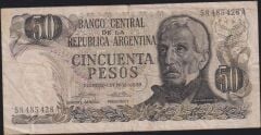 Arjantin 50 Pesos 1974 - 1975 Çok Temiz Pick 296b