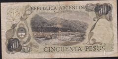 Arjantin 50 Pesos 1974 - 1975 Çok Temiz Pick 296b