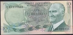 6.Emisyon 2.Tertip 10 Lira L49 098333 Çil