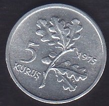1975 YILI 5 KURUŞ ÇİLALTI ÇİL