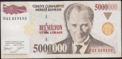 7.Emisyon 5 000 000 Lira H41 419182 Çok Temiz