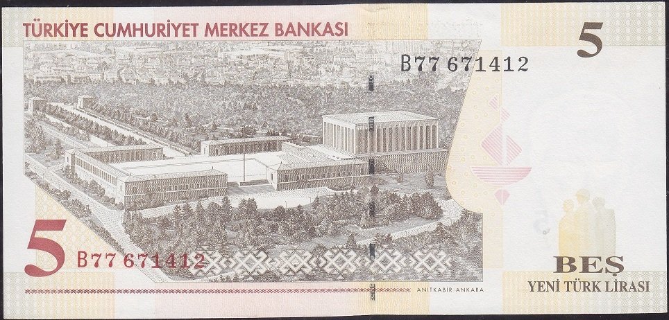8.Emisyon 5 YTL B77 671412 Çil
