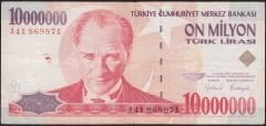 7.Emisyon 10 000 000 Lira A41 869871 Çok Temiz