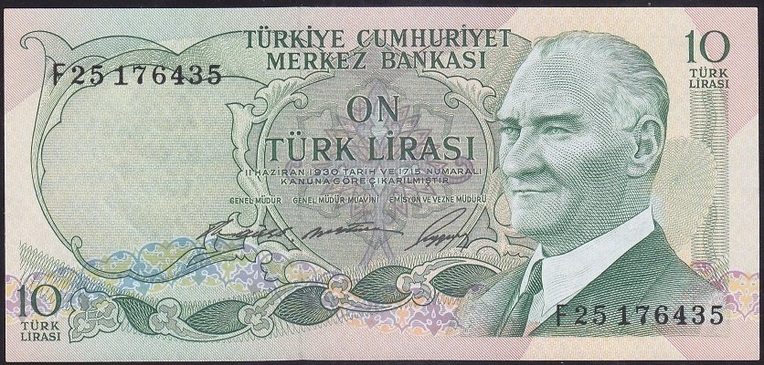 6.EMİSYON 1.TERTİP 10 LİRA F25 176435 ÇİLALTI eski kağıt para fiyatları