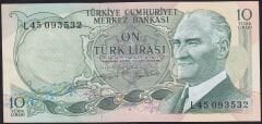 6.Emisyon 2.Tertip 10 Lira L45 093532 Çilaltı