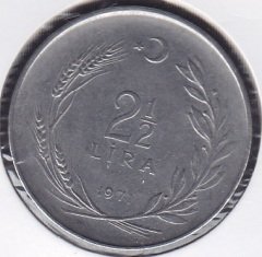 1971 Yılı 2.5 Lira Ters