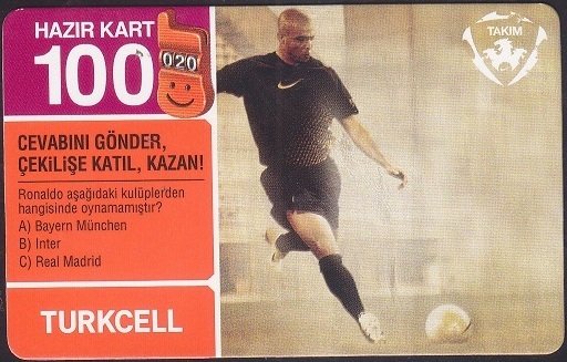 TURKCELL HAZIR KART 250 KONTÖR - RONALDO - SKT 2008