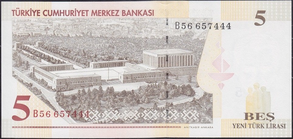 8.Emisyon 5 YTL B56 657444 Çil