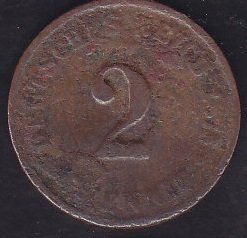 Almanya 2 Pfennig 1873 D - Haliyle