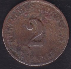Almanya 2 Pfennig 1873 D - Haliyle