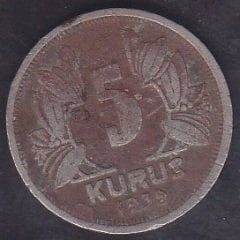 1939 Yılı 5 Kuruş Haliyle