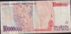 7.Emisyon 10 000 000 Lira C54 010241 Çok Temiz+