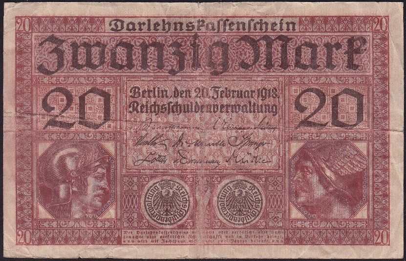 Almanya 20 Mark 1918 Çok Temiz