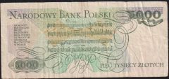 Polonya 5000 Zloty 1986 Temiz