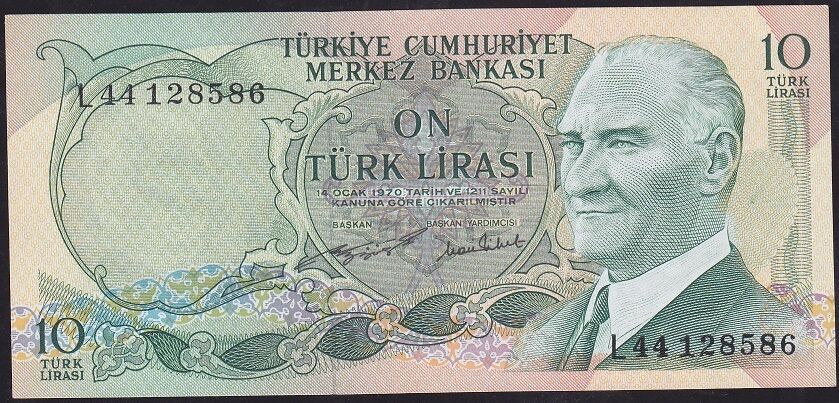 6.Emisyon 2.Tertip 10 Lira L44 128586 Çilaltı