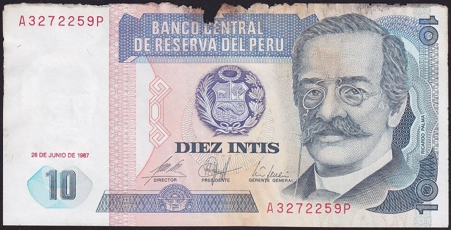 Peru 10 İntis 1987 Haliyle  Pick 129