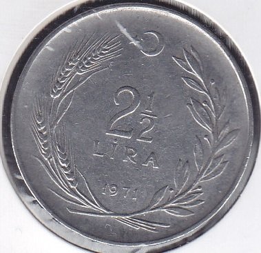 1971 Yılı 2.5 Lira Düz