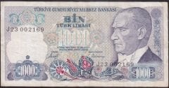 7.Emisyon 2.Tertip 1000 Lira J23 002169 Çok Temiz
