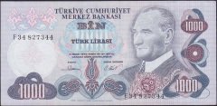 6.Emisyon 3.Tertip 1000 Lira F34 827344 Ççt Çilaltı