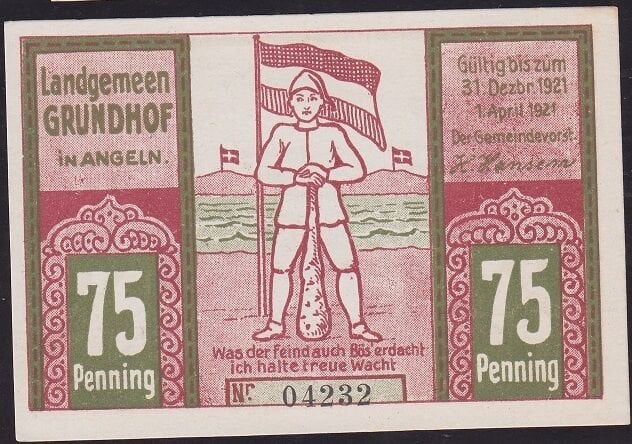 Almanya 75 Pfennig Notgeld 1921 Çil