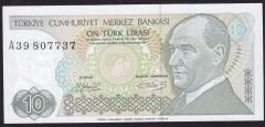 7.Emisyon 1.Tertip 10 Lira A39 807737 Çilaltı Çil