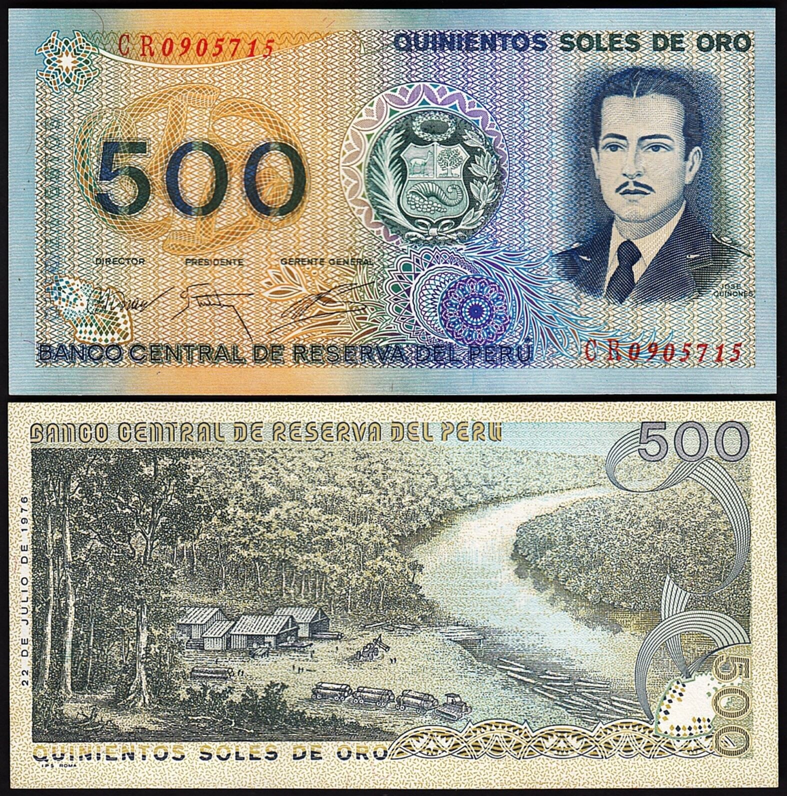 Peru 500 Soles 1976 Çil Pick 115