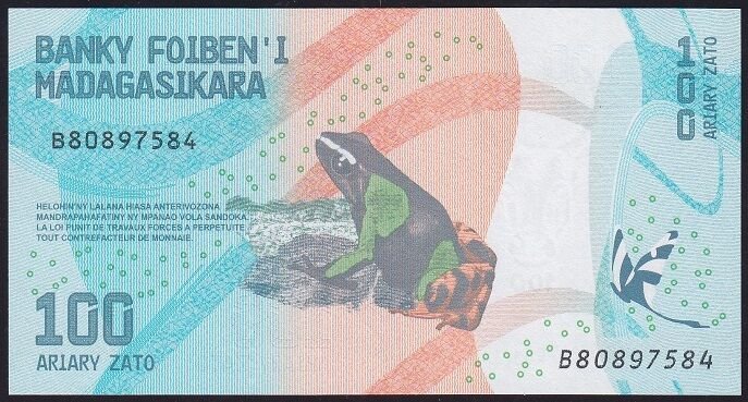 Madagaskar 100 Ariary 2017 Çil B serisi