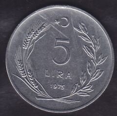 1975 Yılı 5 Lira
