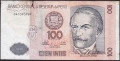 Peru 100 Intis 1987 Haliyle Pick133