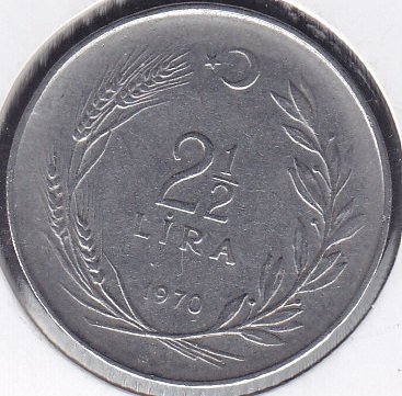 1970 Yılı 2.5 Lira Düz