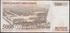 7.Emisyon 5 000 000 Lira H37 035085 Çok Temiz+