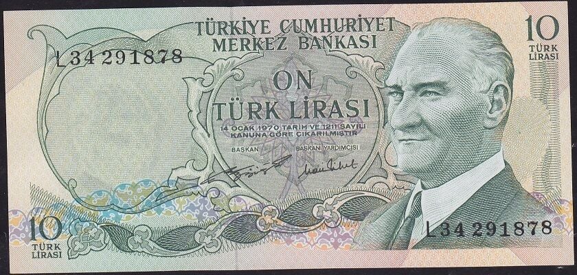 6.Emisyon 2.Tertip 10 Lira L34 291878 Çil