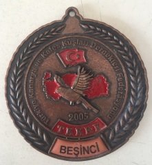 TÜRKİYE KANARYA VE KAFES KUŞLARI FEDERASYONU MADALYA BEŞİNCİ 7 CM