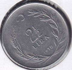 1970 Yılı 2.5 Lira Ters