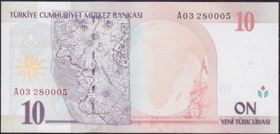 8.Emisyon 10 YTL A03 280005 Çil