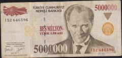 7.Emisyon 5 000 000 Lira I52 646596 Çok Temiz