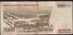 7.Emisyon 5 000 000 Lira I52 646596 Çok Temiz