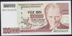 7.EMİSYON 3.TERTİP 100000 LİRA H87 624105 ÇİLALTI ÇİL