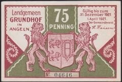 Almanya 75 Pfennig Notgeld 1921 Çil